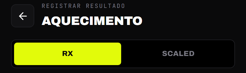 O nível do registro no topo da tela