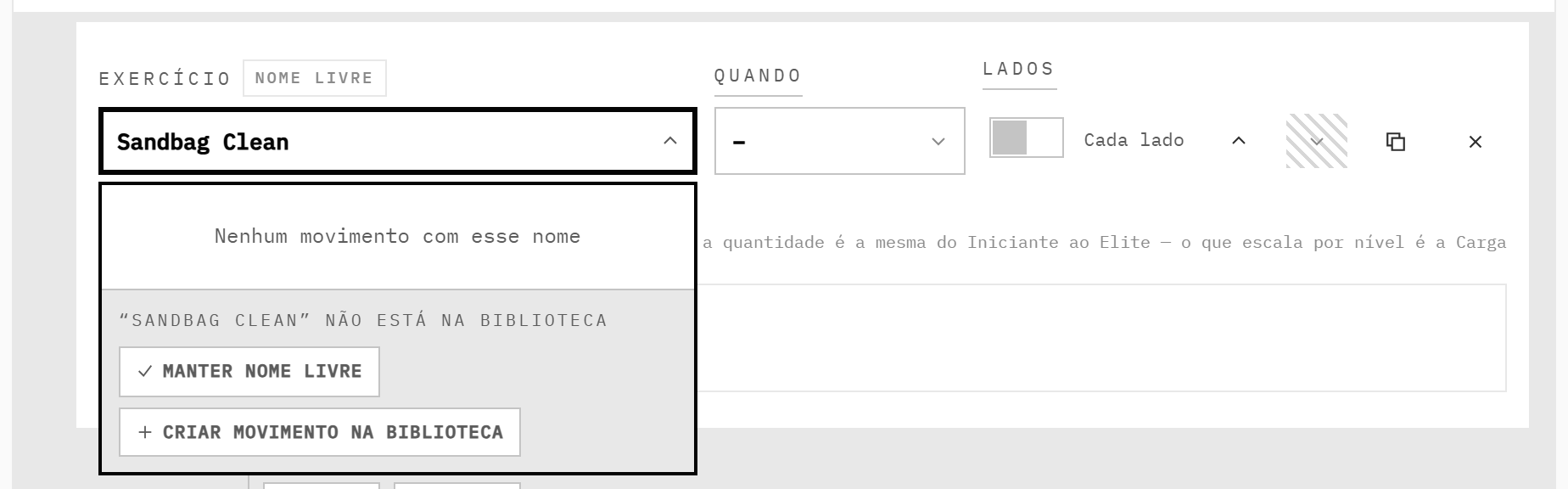 As duas saídas de um nome que não está na Biblioteca: Manter nome livre e Criar movimento na biblioteca